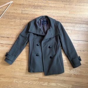 Aritzia T. Babaton Green Wool Women’s Pea Coat